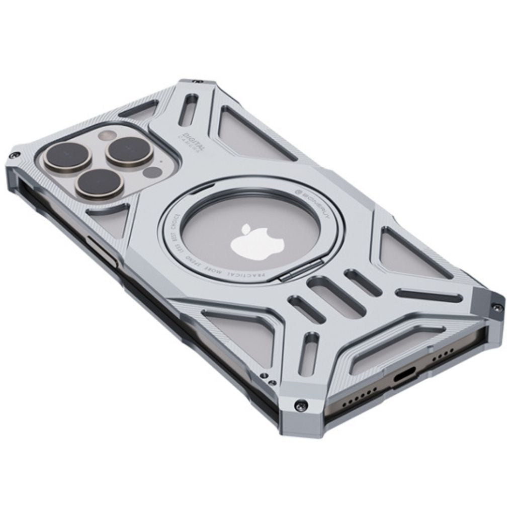 iPhone 16 Pro Max Metal Case - Kickstand Silver | Protection