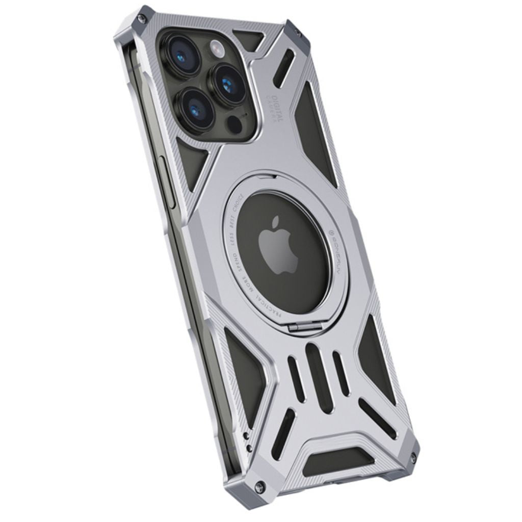 iPhone 16 Pro Max Metal Case - Kickstand Silver | Protection