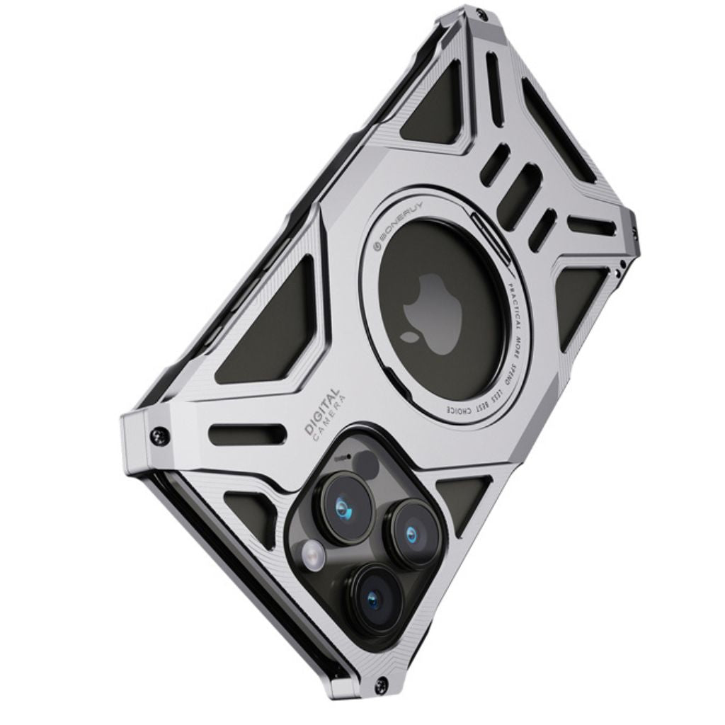 iPhone 16 Pro Max Magnetic Metal Case - Aluminium Kickstand | Protection