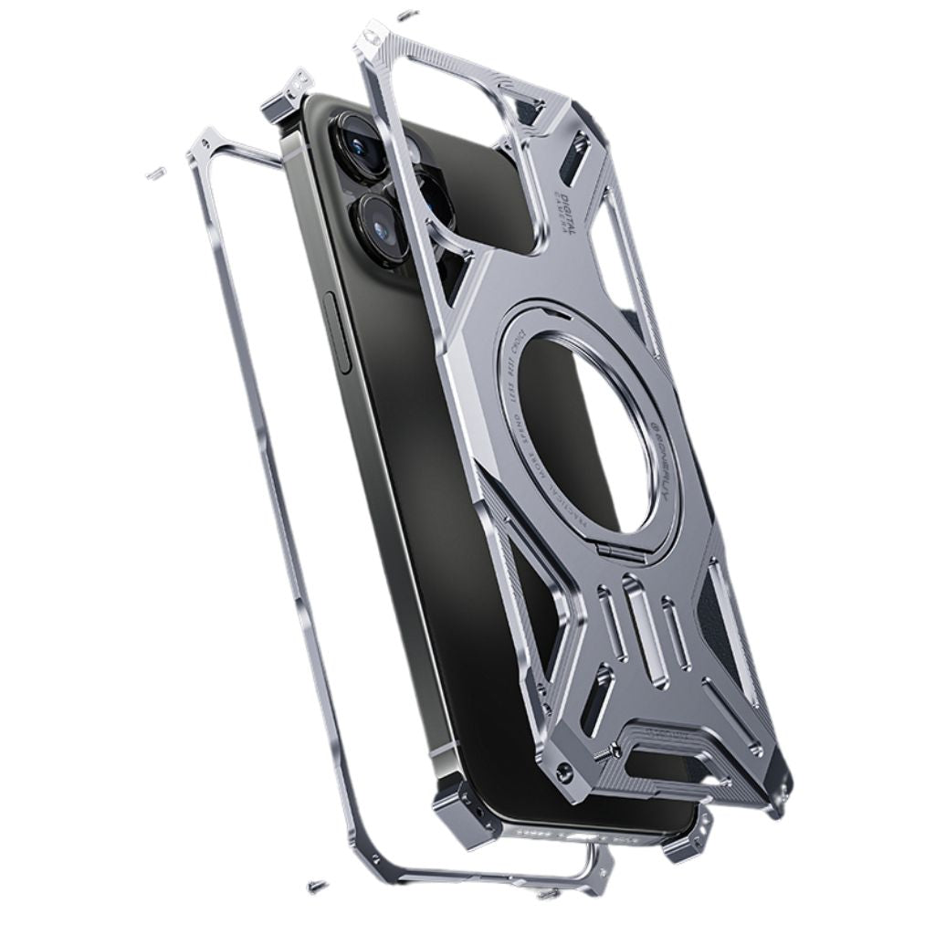 iPhone 16 Pro Max Magnetic Metal Case - Aluminium Kickstand | Protection