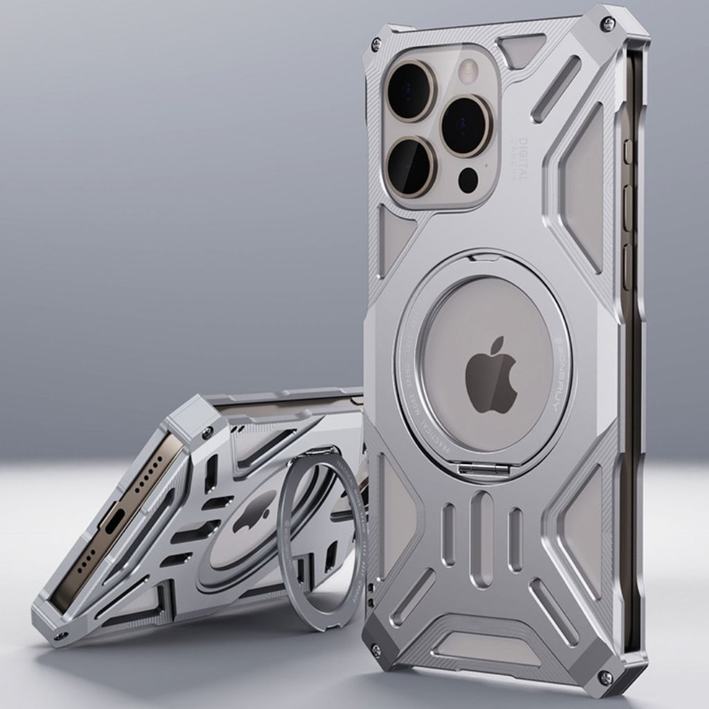 iPhone 16 Pro Max Magnetic Metal Case - Aluminium Kickstand | Protection