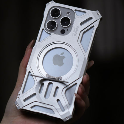 iPhone 16 Pro Max Metal Case - Kickstand Silver | Protection