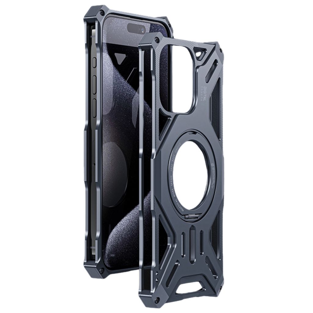 iPhone 16 Pro Max Metal Case - Kickstand Silver | Protection