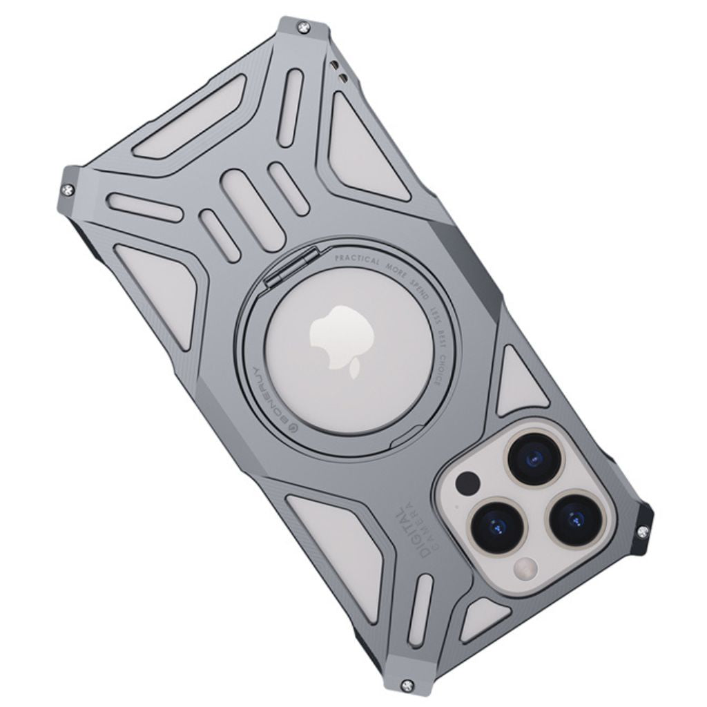 iPhone 16 Pro Max Magnetic Metal Case - Aluminium Kickstand | Protection