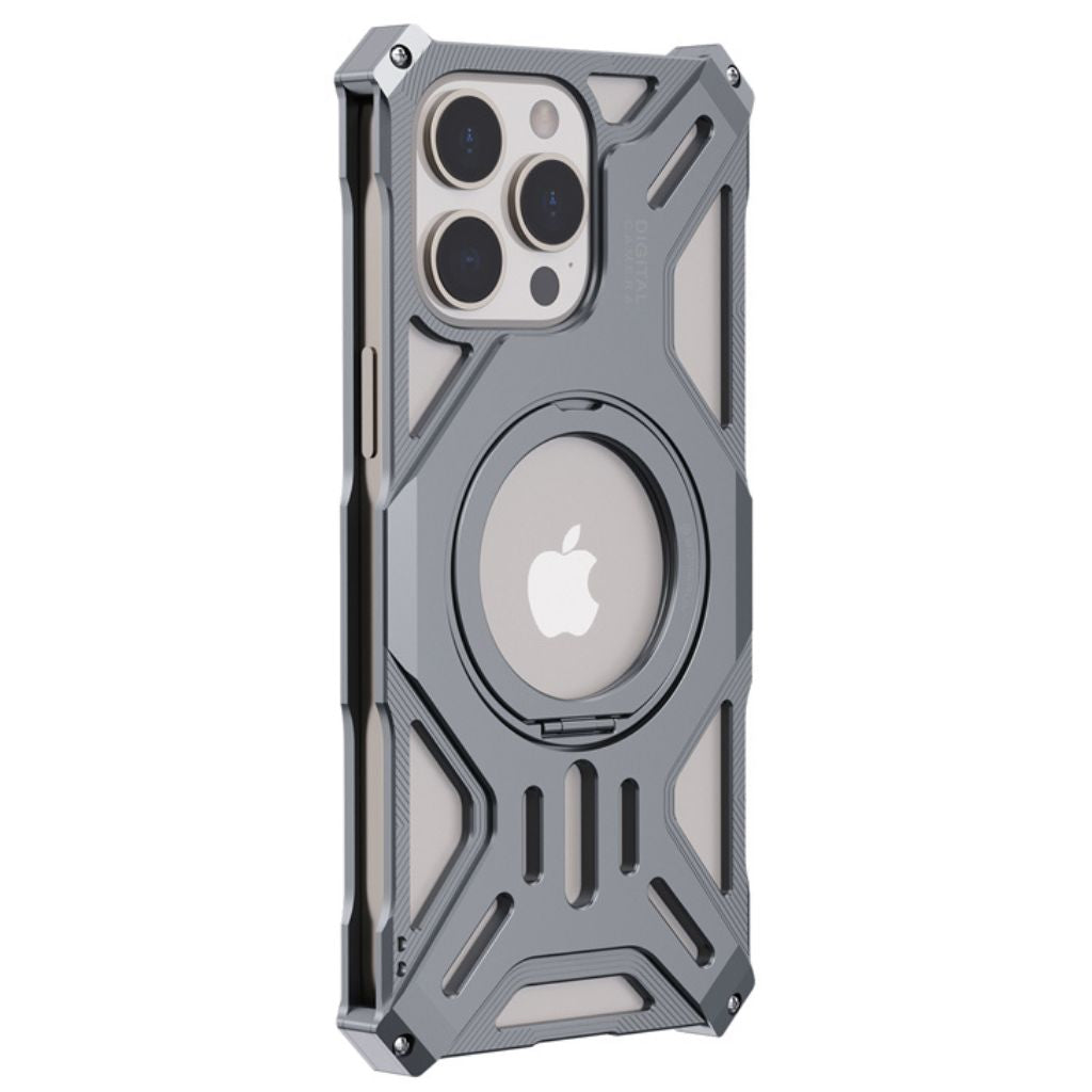 iPhone 16 Pro Max Metal Case - Kickstand Silver | Protection
