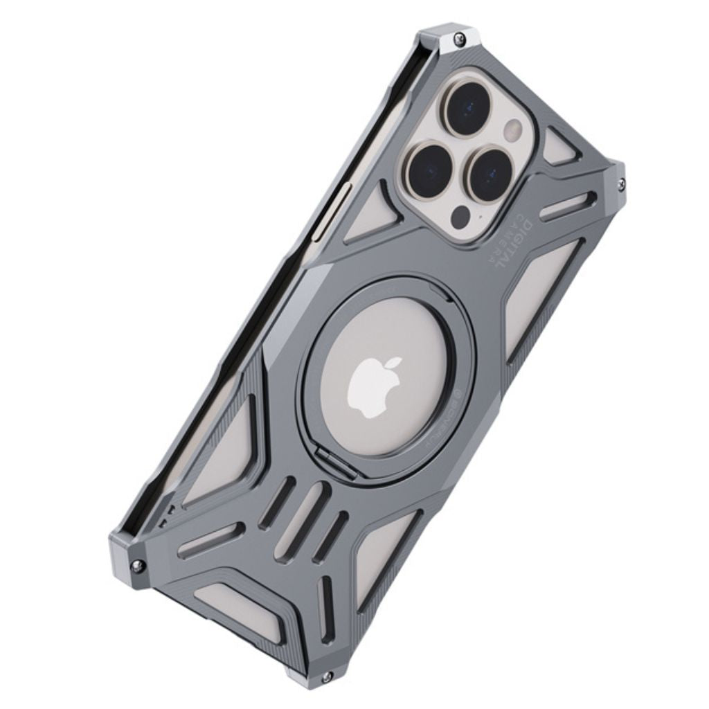 iPhone 16 Pro Max Metal Case - Kickstand Silver | Protection