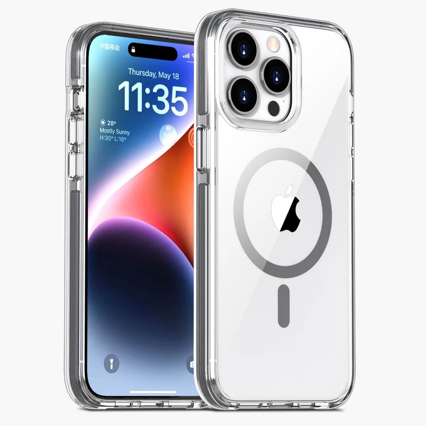 iPhone 15 Pro Max Case - Clear Orange MagSafe | Protection
