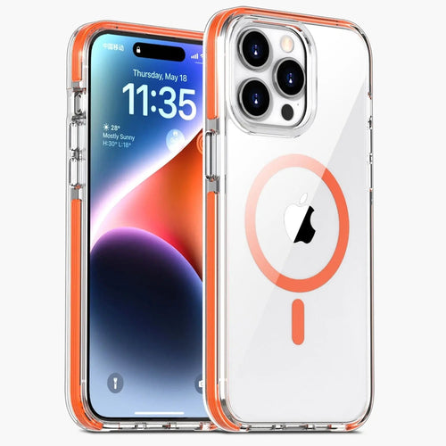 iPhone 15 Pro Max Case - Clear Orange MagSafe | Protection
