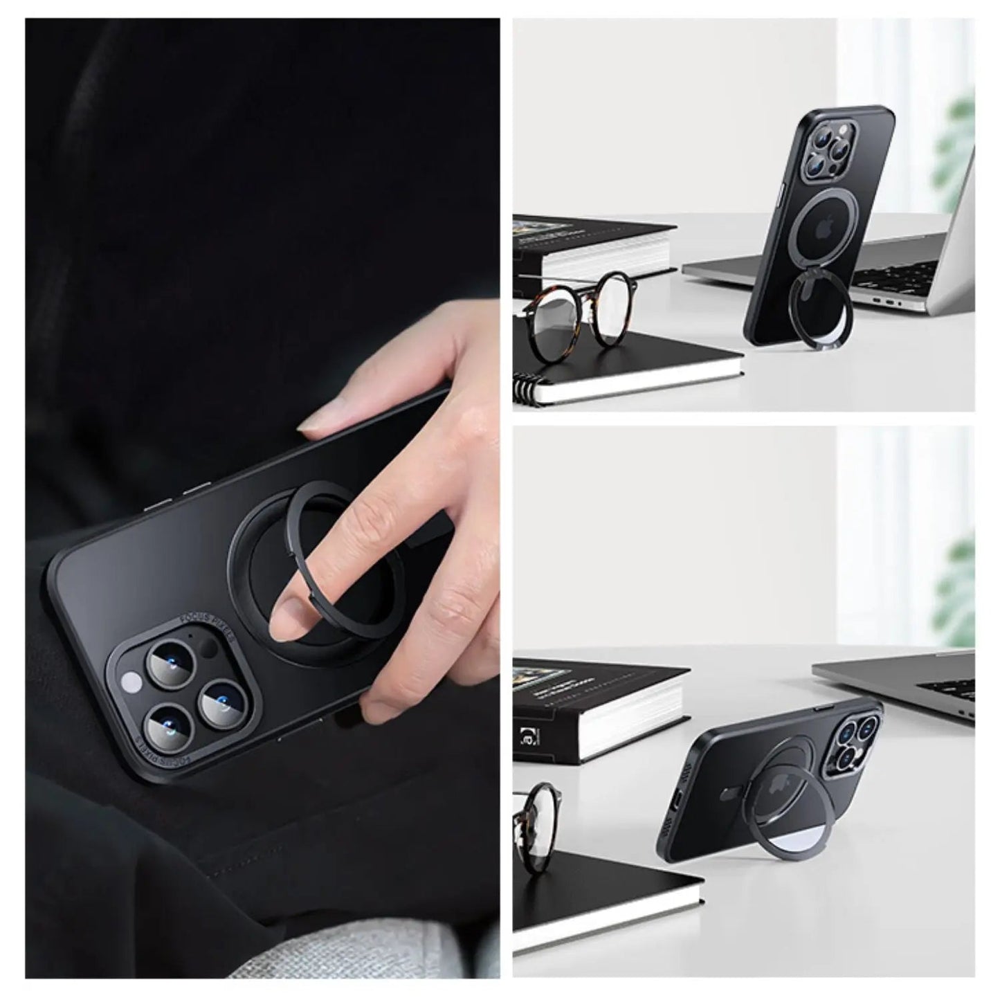 iPhone 16 Pro Max Magnetic Case - Stand, Black | Versatile