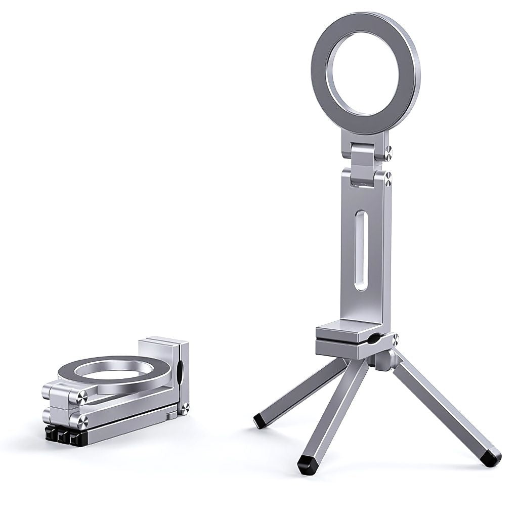 Magnetic Phone Mount - Tripod, Silver | Secure