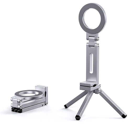 Magnetic Phone Mount - Tripod, Silver | Secure