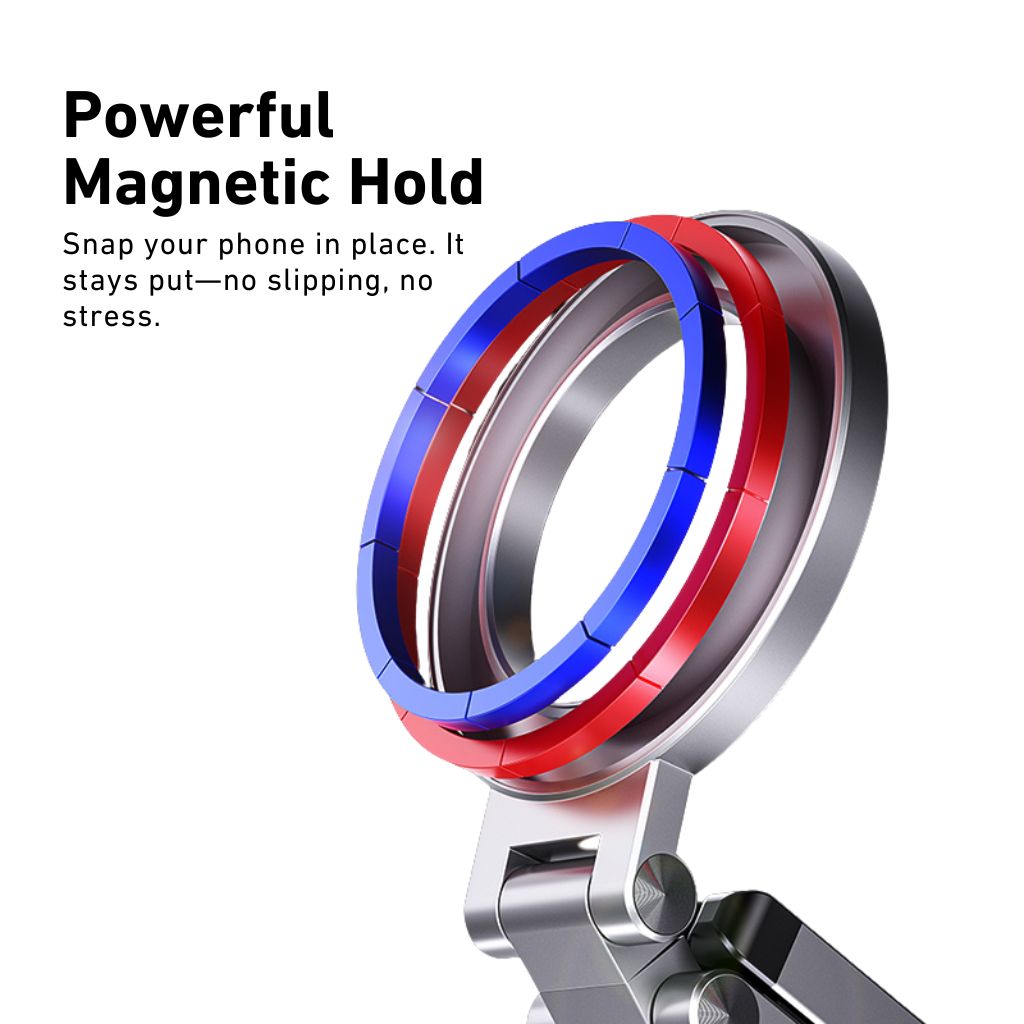 Magnetic Phone Mount - Tripod, Silver | Secure
