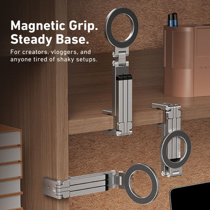 Magnetic Phone Mount - Tripod, Silver | Secure