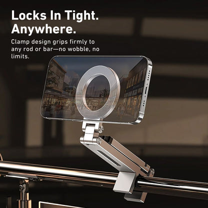 Magnetic Phone Mount - Tripod, Silver | Secure