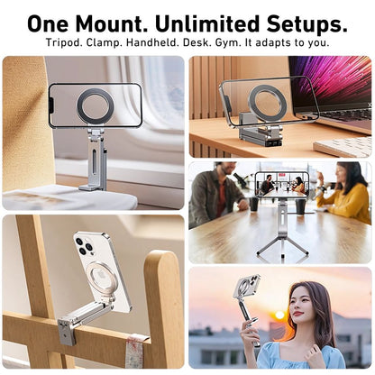 Magnetic Phone Mount - Tripod, Silver | Secure