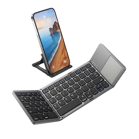 Portable Folding Keyboard - Slim Gray | Mobile Productivity