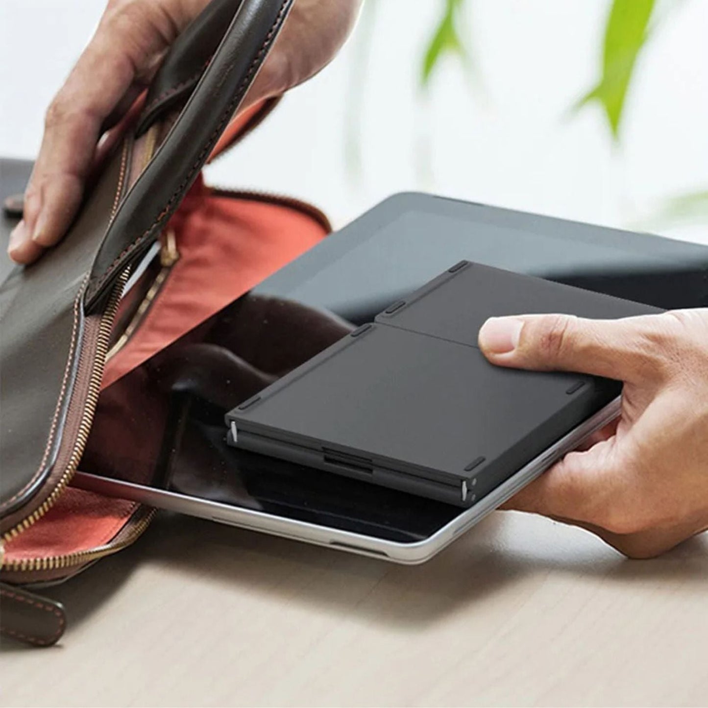 Portable Folding Keyboard - Slim Gray | Mobile Productivity
