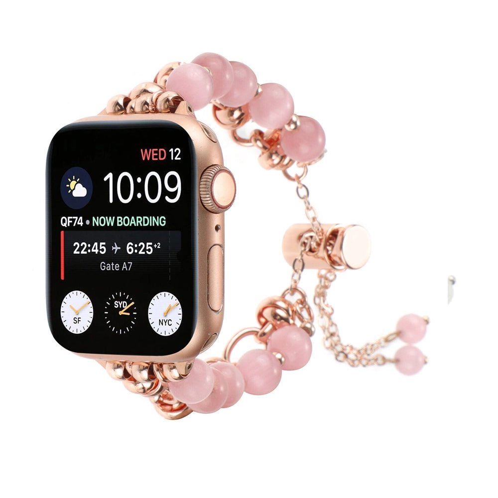 Pearl Apple Watch Strap - Rose Gold, Elastic | Elegant