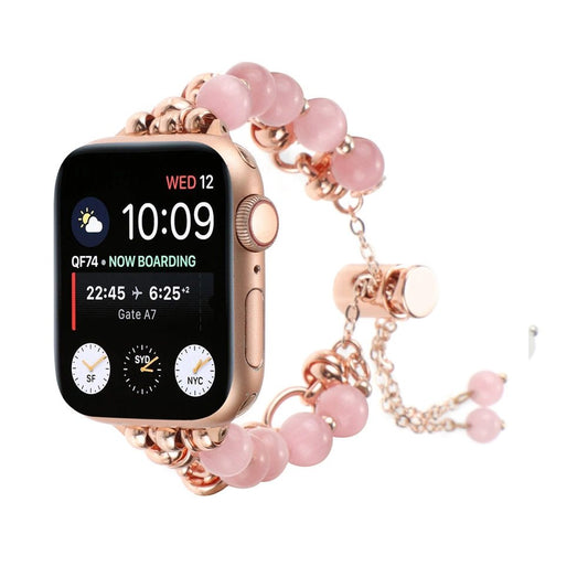 Pearl Apple Watch Strap - Rose Gold, Elastic | Elegant