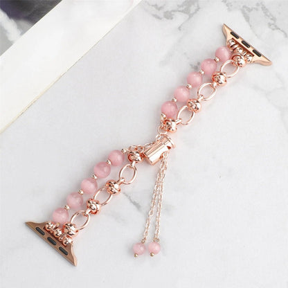 Pearl Apple Watch Strap - Rose Gold, Elastic | Elegant