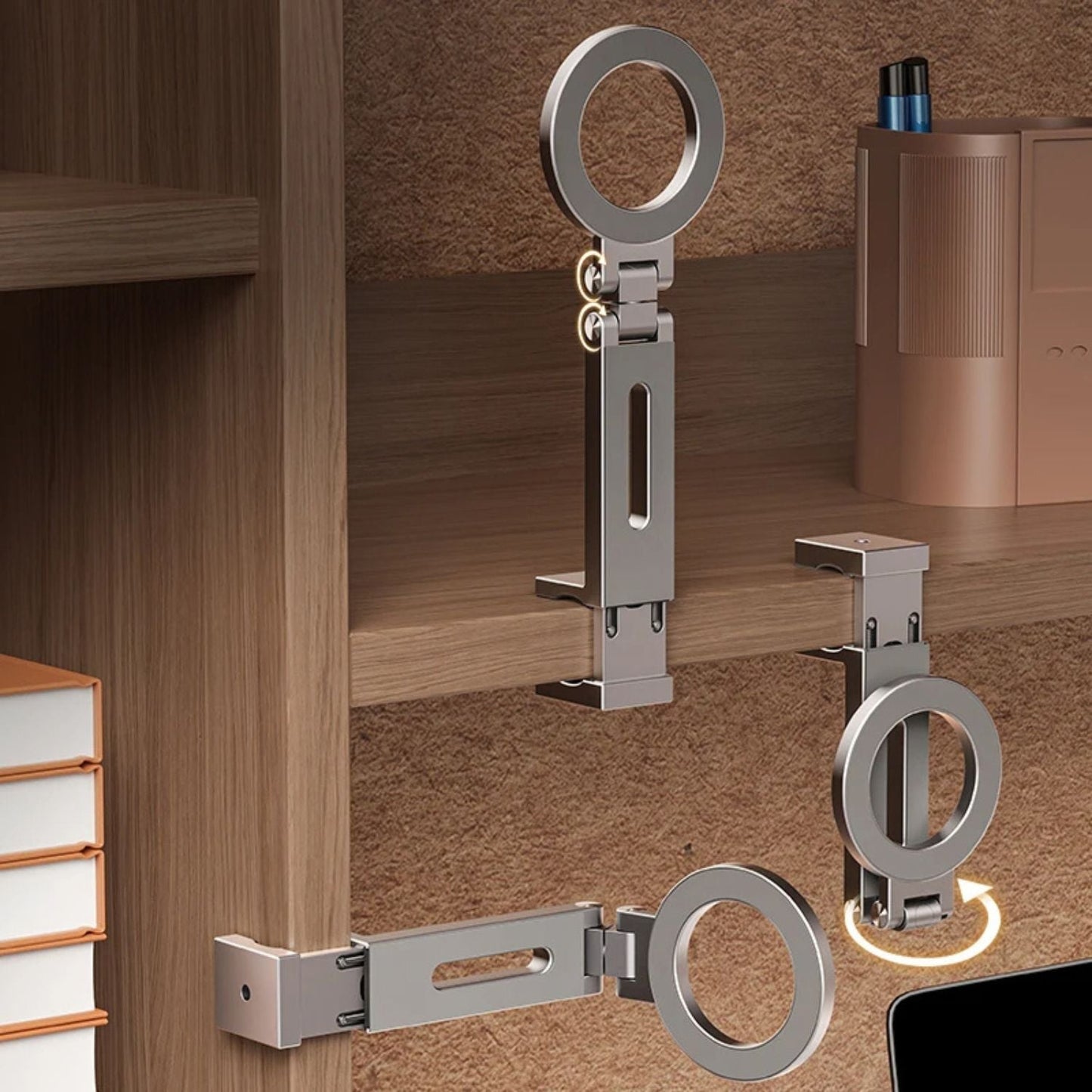 Magnetic Phone Holder - Foldable Tripod, Silver | Versatile