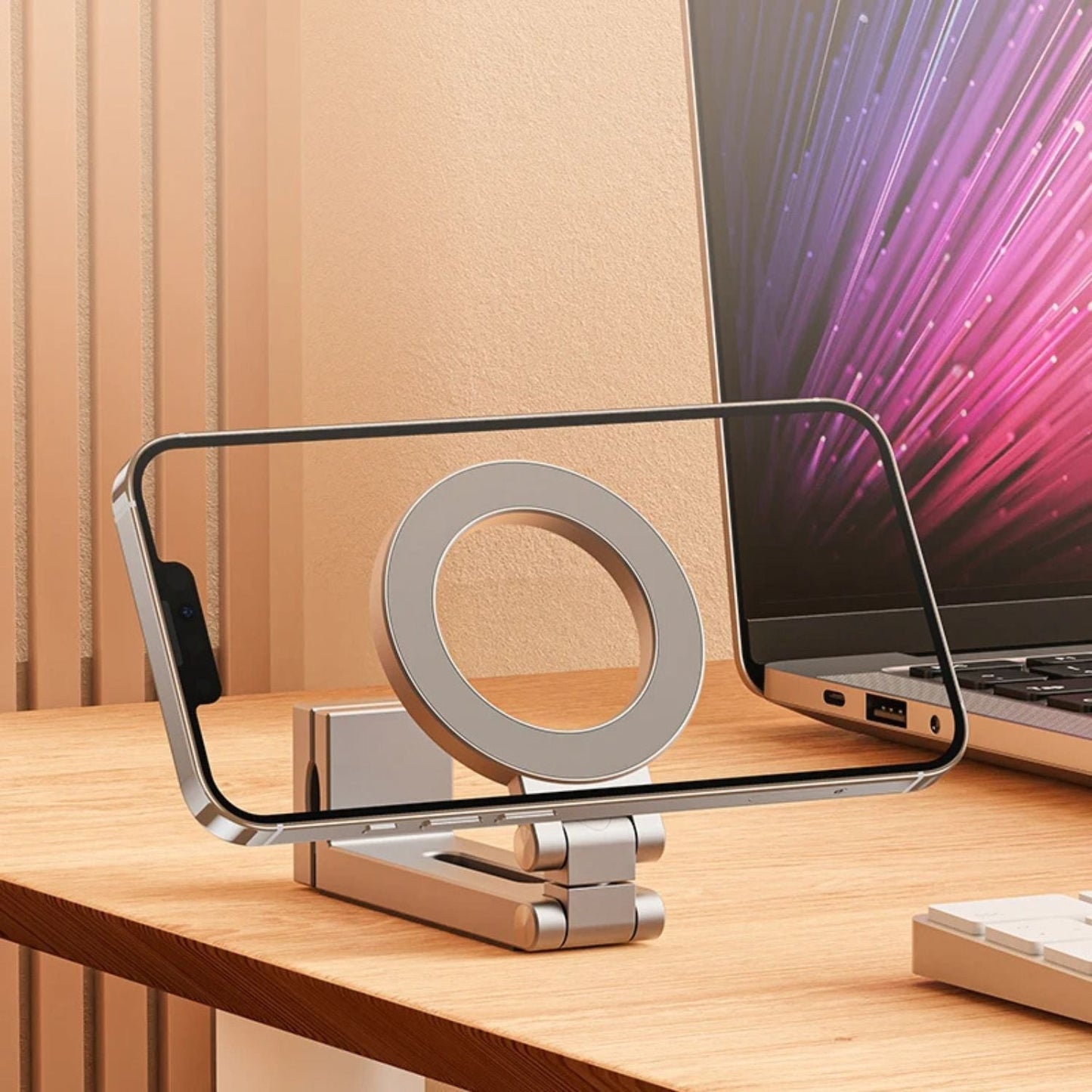 Magnetic Phone Mount - Tripod, Silver | Secure