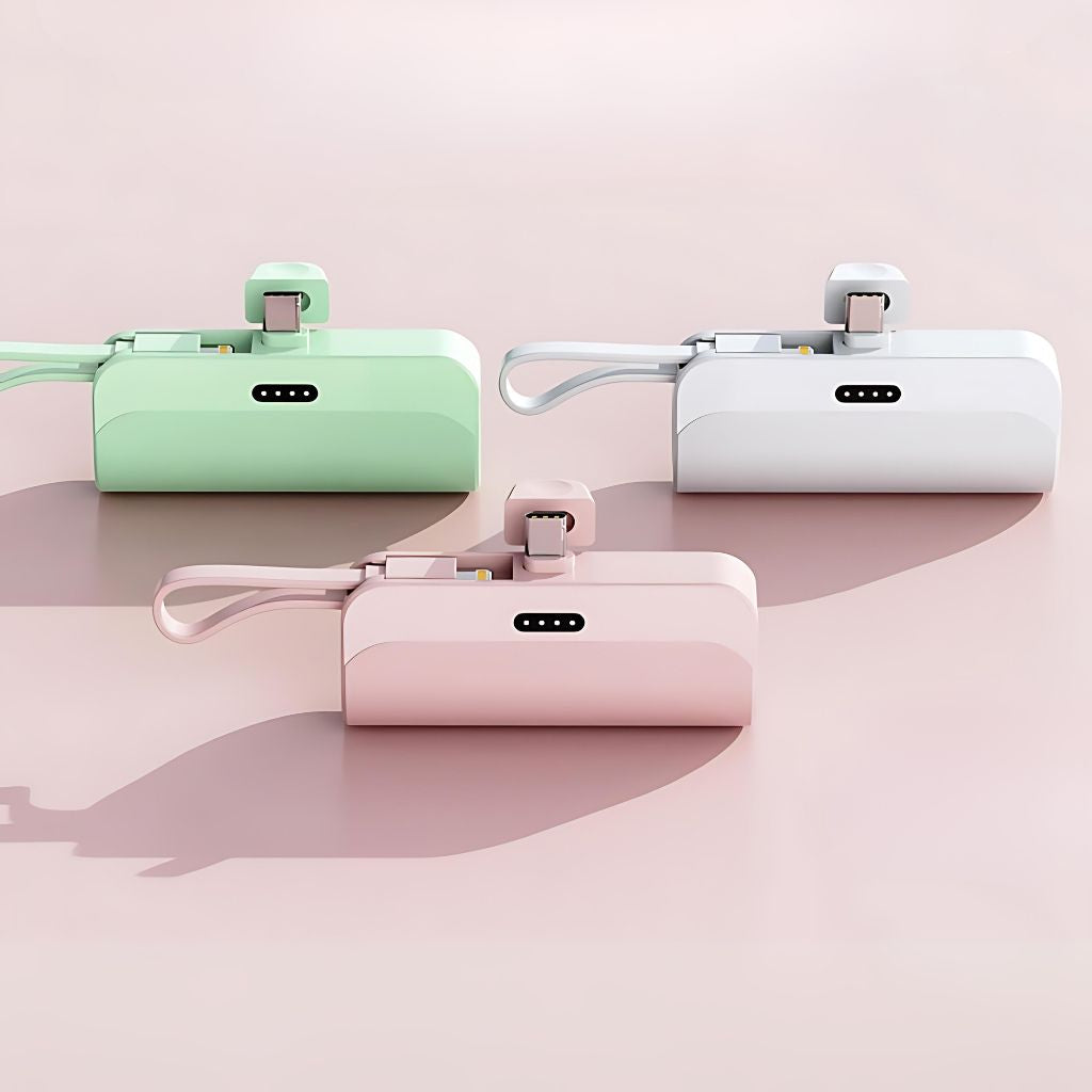 Mini Power Bank - Compact, USB-C | Portable Style