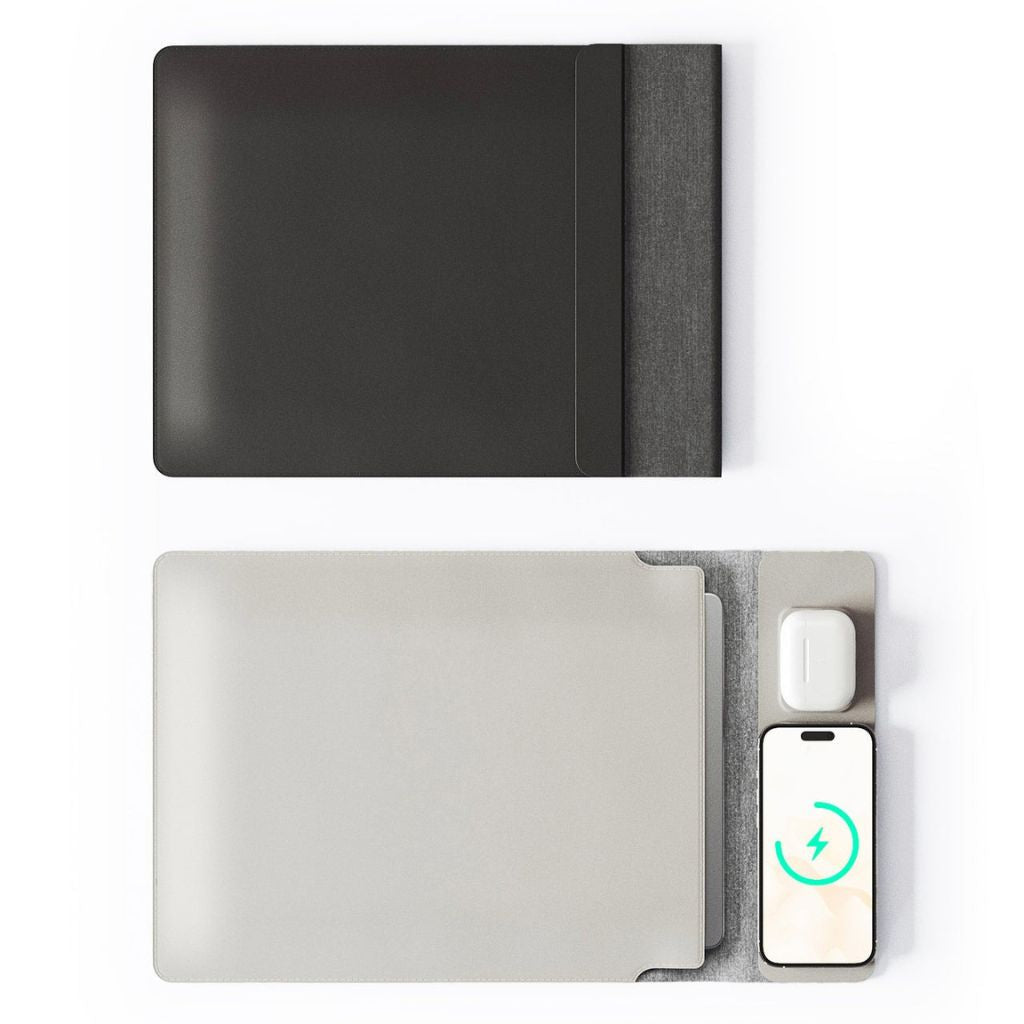 MagSafe Laptop Sleeve - Vegan Leather, Wireless Charging | Productivity