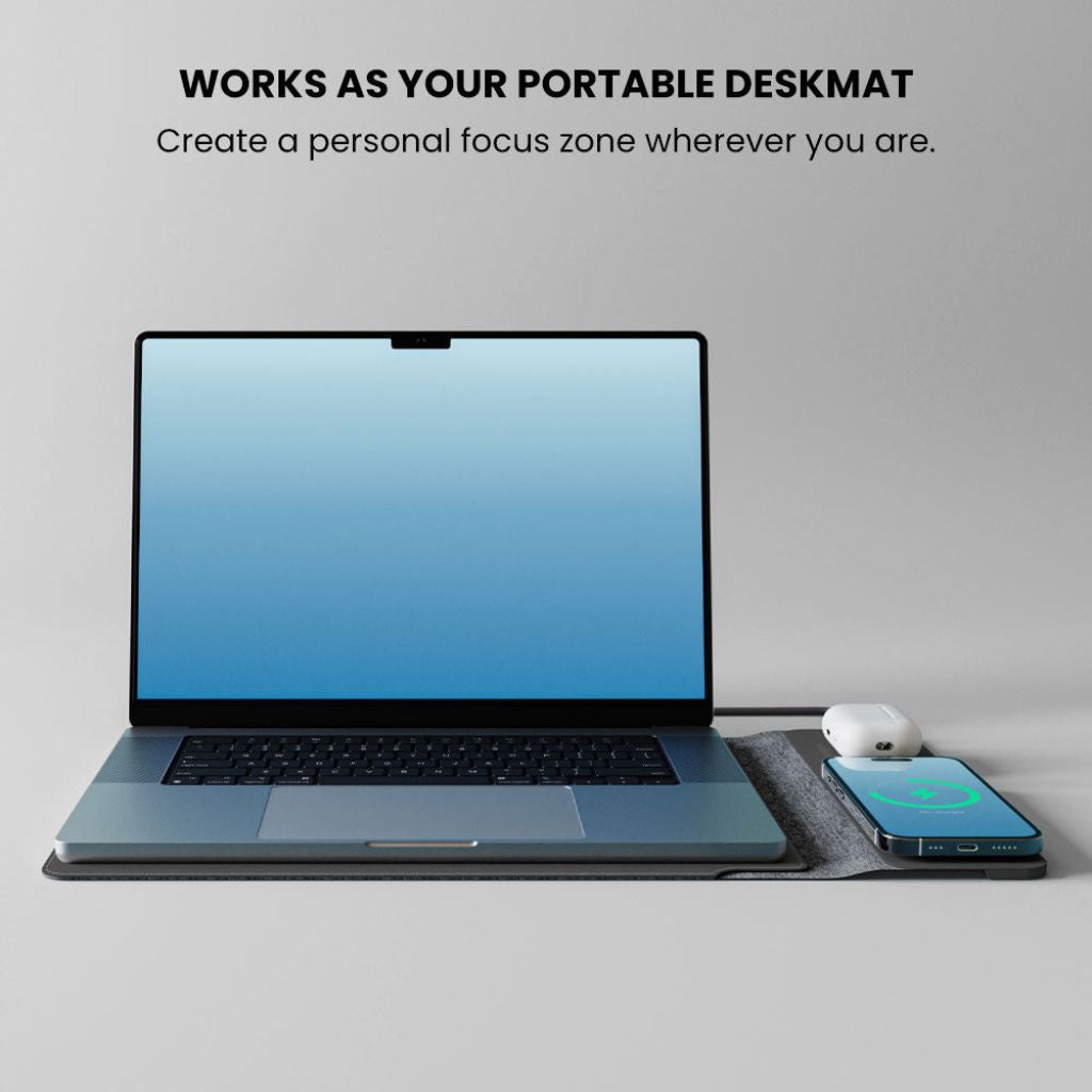 MagSafe Laptop Sleeve - Vegan Leather, Wireless Charging | Productivity