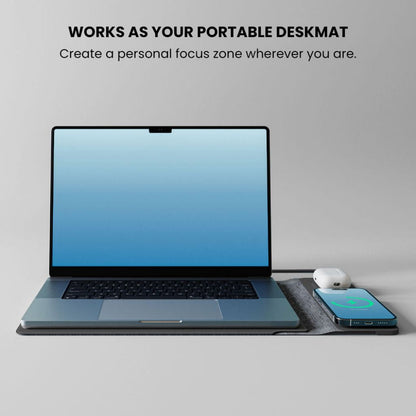 MagSafe Laptop Sleeve - Vegan Leather, Wireless Charging | Productivity