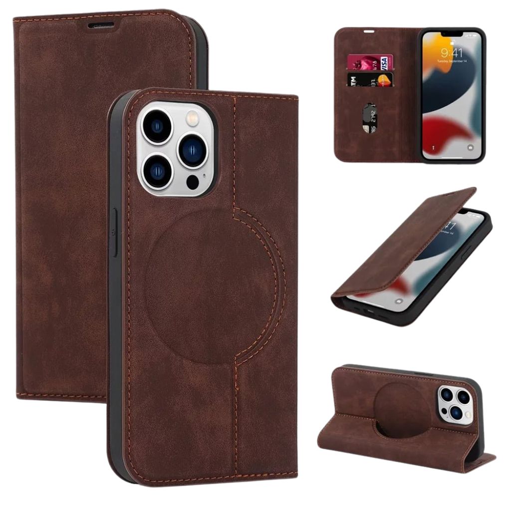 iPhone 16 Pro Max Leather Wallet Case - MagSafe RFID | Secure
