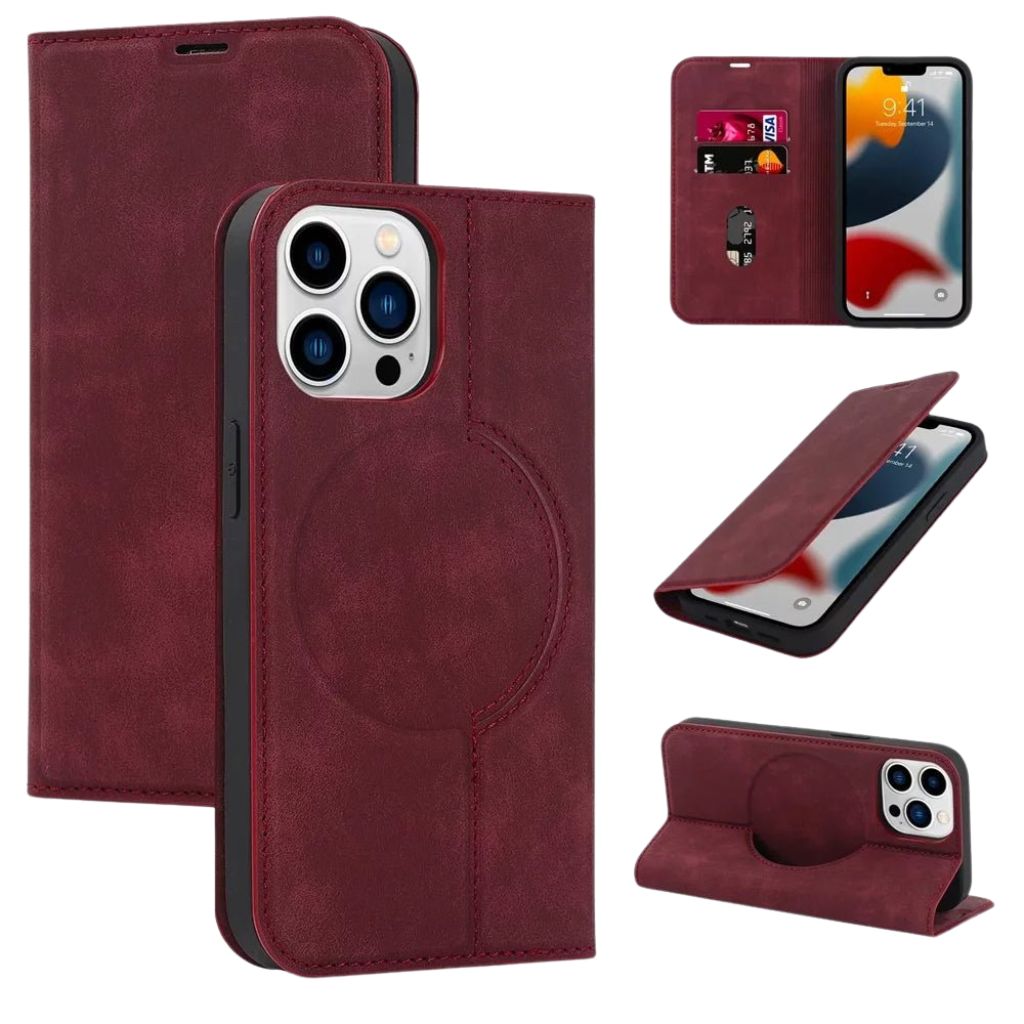 iPhone 16 Pro Max Leather Wallet Case - MagSafe RFID | Secure