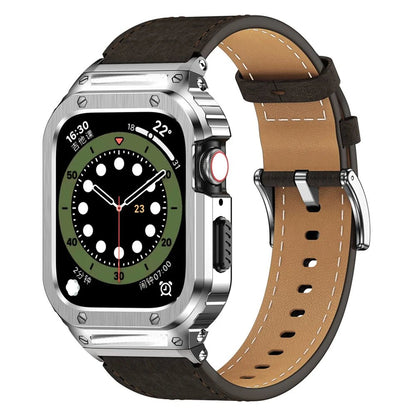 Premium Leather Apple Watch Band - 316L Steel, Black | Style