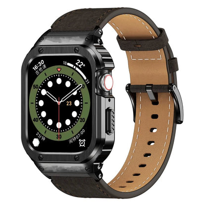 Premium Leather Apple Watch Band - 316L Steel, Black | Style