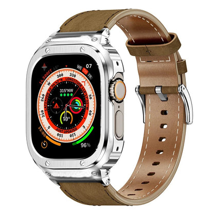 Premium Leather Apple Watch Band - 316L Steel, Black | Style