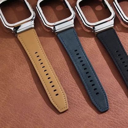 Premium Leather Apple Watch Band - 316L Steel, Black | Style