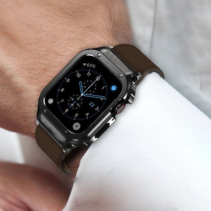 Premium Leather Apple Watch Band - 316L Steel, Black | Style