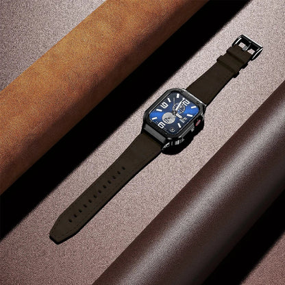 Premium Leather Apple Watch Band - 316L Steel, Black | Style