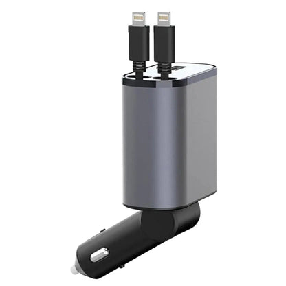 Retractable Car Charger - 4-in-1 Fast Charge | Tangle-Free