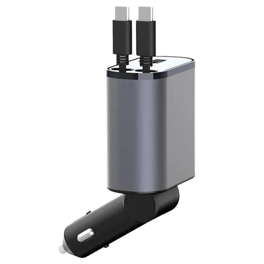 Retractable Car Charger - 4-in-1 Fast Charge | Tangle-Free