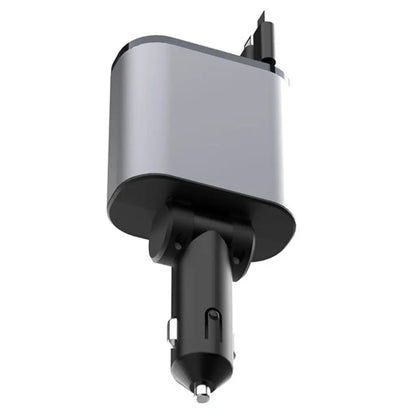 Retractable Car Charger - 4-in-1 Fast Charge | Tangle-Free