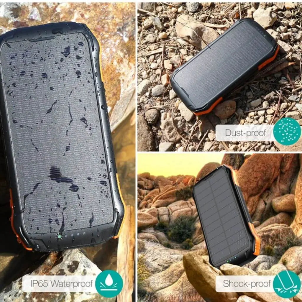 Solar Power Bank - 16000mAh, Waterproof | Reliable