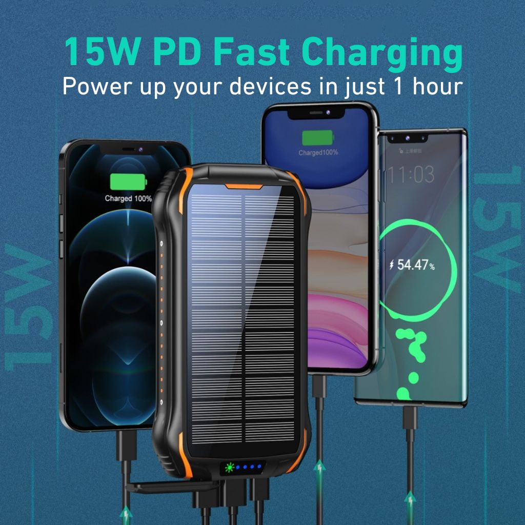 Solar Power Bank - 26800mAh, Fast Charging | Reliable Power