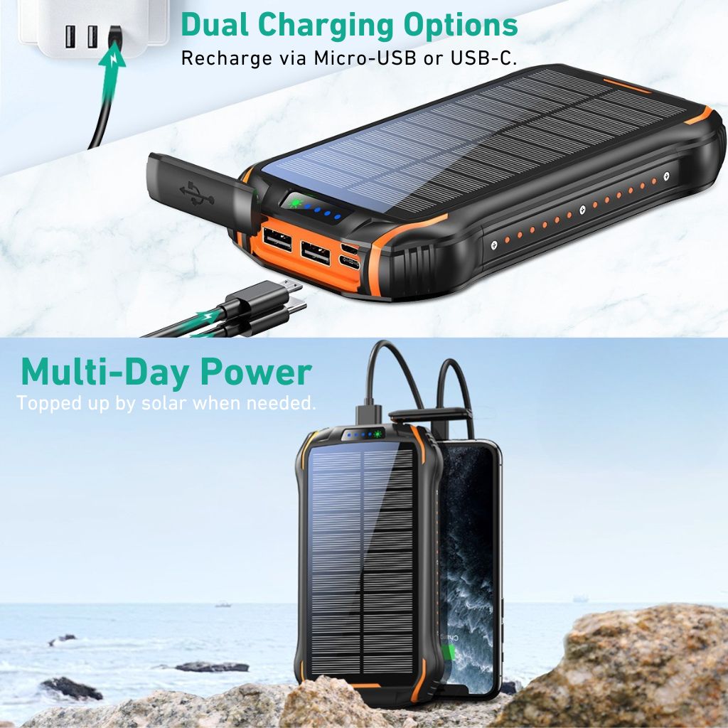 Solar Power Bank - 26800mAh, Fast Charging | Reliable Power