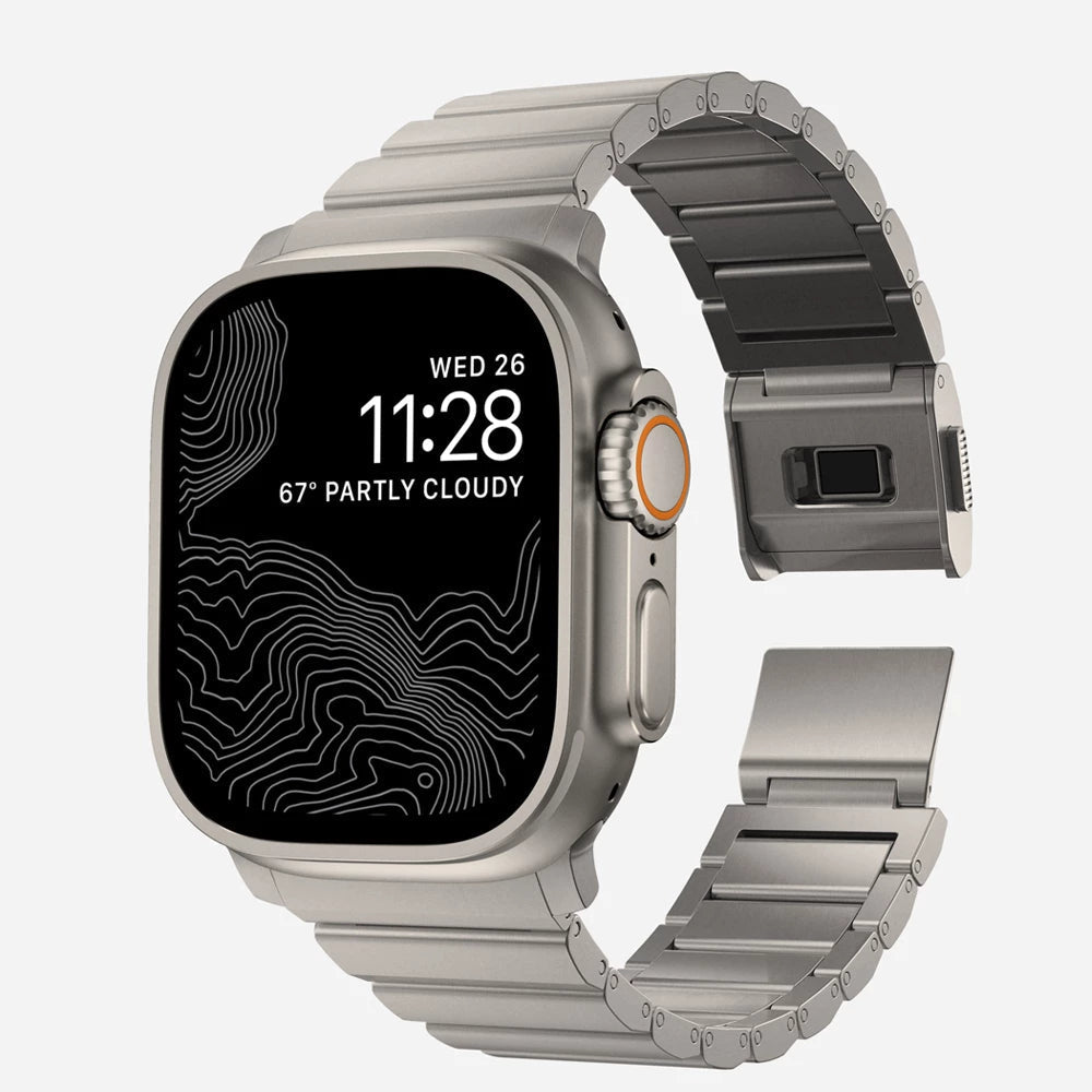 Apple Watch Titanium Band - Polished Gray, Magnetic | Elegant