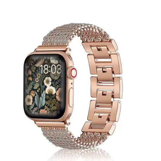 Woven Stainless Steel Apple Watch Band - Rose Gold | Elegant