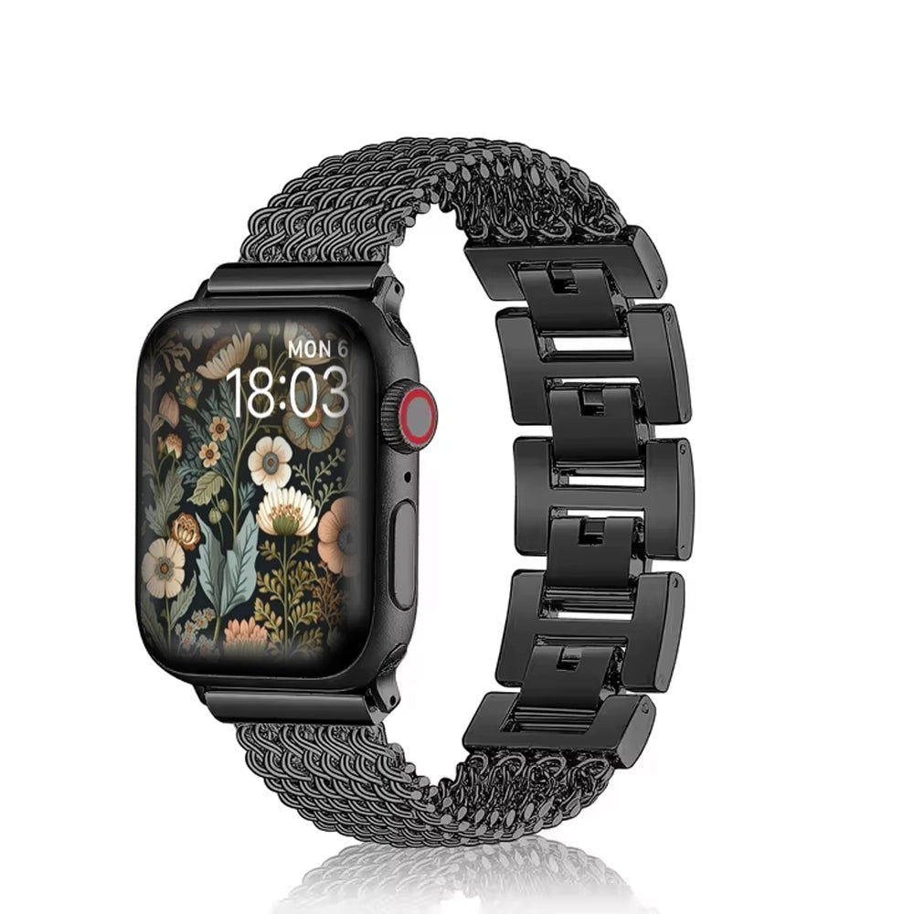 Woven Stainless Steel Apple Watch Band - Polished,Resizable | Elegant