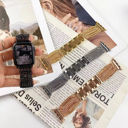 Woven Stainless Steel Apple Watch Band - Rose Gold | Elegant