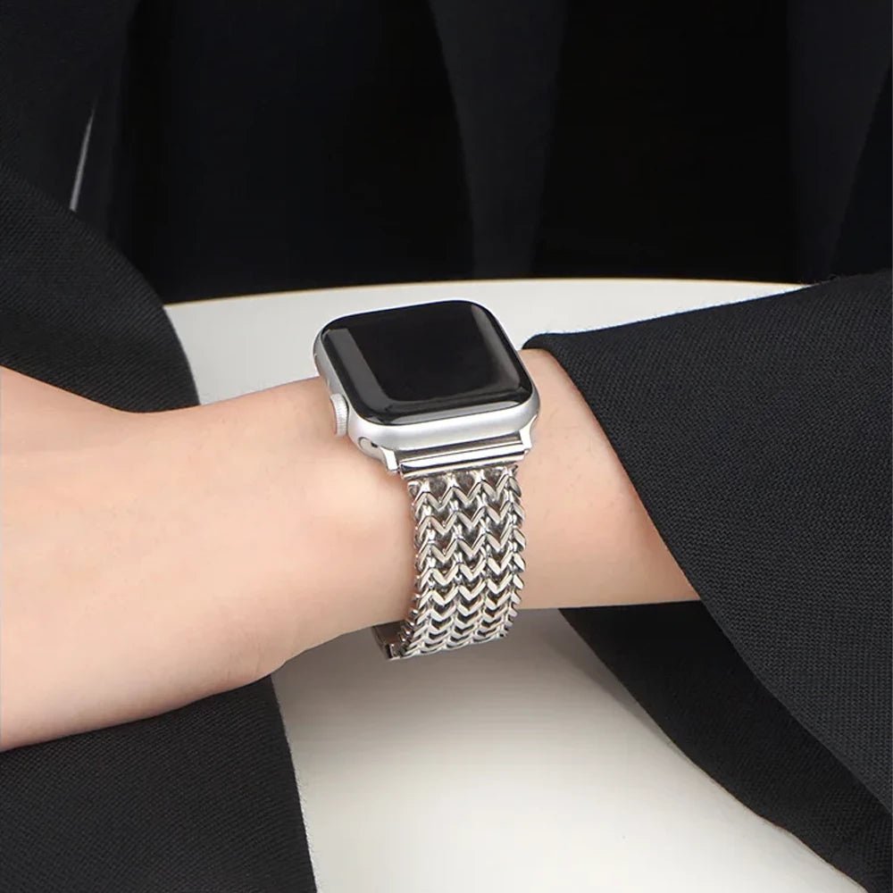 Woven Stainless Steel Apple Watch Band - Rose Gold | Elegant