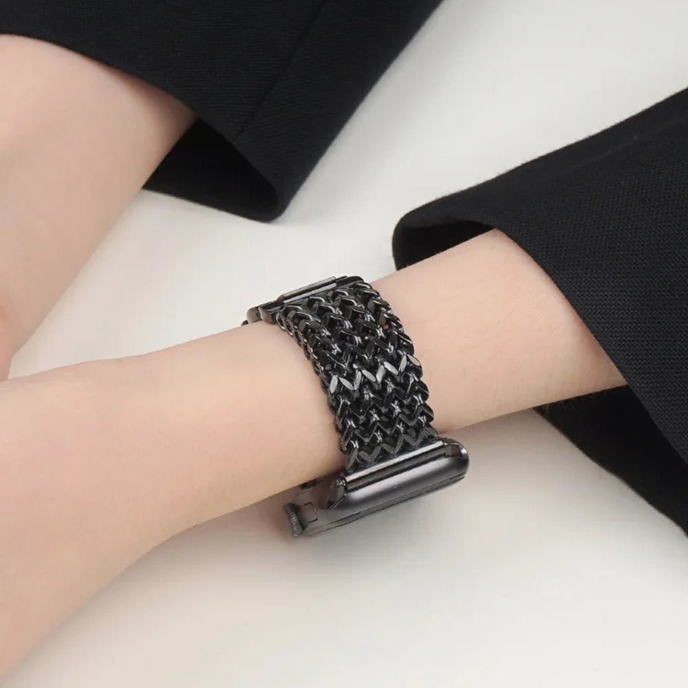Woven Stainless Steel Apple Watch Band - Polished,Resizable | Elegant